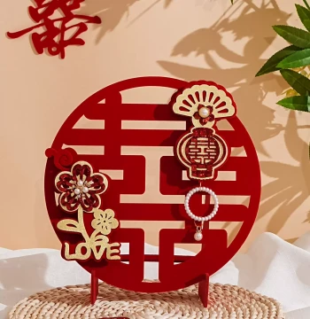 3D 'Xi' Character Ornament, Comprehensive Wedding Supplies, Bridal Room and Living Room Decor, Engagement Table Display, Scene Decoration, Wedding Preparation Items