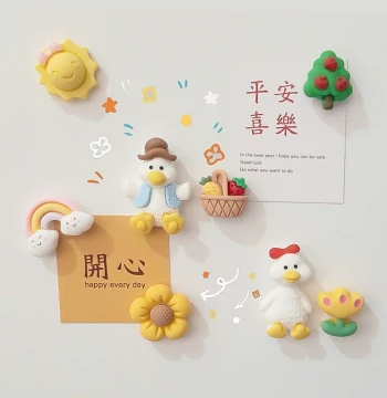 Mini Duck Fridge Magnets, Cute Strong Magnetic Stickers, Creative 3D Stereo Small Decor for Couples