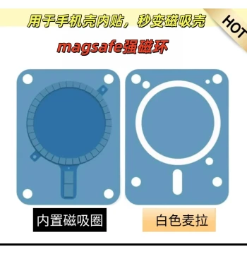 Built-in Magnetic MagSafe Receiver End Magnetic Ring, Magnetic Loop Disk Phone Case with Strong Internal Magnetic Ring