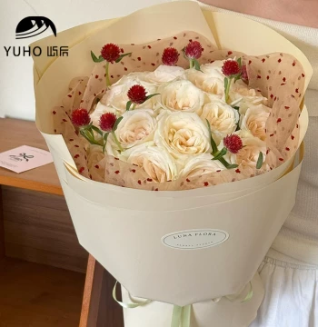 Yuhou Bubble Dot Organza Fresh Flower Bouquet Inner Lining Matching Wrapping Mesh, Florist DIY Handmade Floral Materials