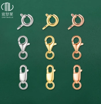 925 Silver Lobster Clasp Necklace Connector Lock Pearl Chain End Cap Bracelet Spring Clasp Universal DIY Accessories