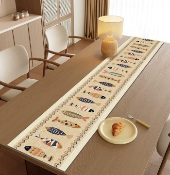 Wabi-Sabi Style High-End Table Runner, 2026 New Tea Table Cloth, High-Aesthetic Dining Table Runner, No-Wash Waterproof and Oil-Proof