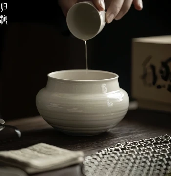 Guihong Ceramic Jian Shui Tea Washer, Home Water Storage Dry Brewing Ancient Clay Waste Water Rinse, Small Simple Solid Color Tea Sea