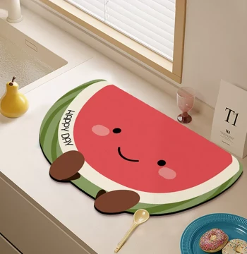 Kitchen Countertop Drainage Mat Diatomite Coaster Absorbent Pad Cute Desktop Heat Insulation Pad Coffee Machine Mat