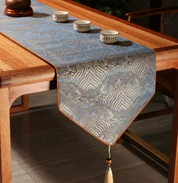 Table Runner Chinese New Chinese Style Light Luxury High-End Tea Table Cloth Decorative Tea Table Cover Dining Table TV Cabinet Pad Bed Flag Custom