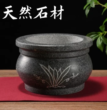 Stone Incense Burner Stone Carving Ornament for Temples Ancestral Halls Outdoor Incense Burning Round Stone Censer
