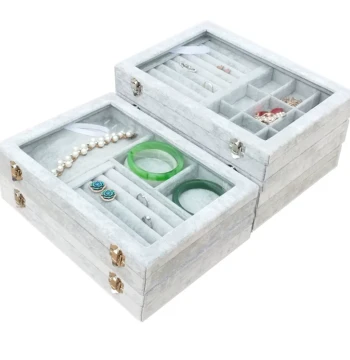 New Medium-Sized Jewelry Box Home Simple Jewelry Storage Case Necklace Stud Earring Hoop Bracelet Ring Box