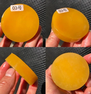 Yunnan Huanglong Jade Bracelet Core Finished Material, Bead Stock, Chicken-Oil Yellow with Water Grass Flower Carving Material, Practice Stone, Paperweight, Free Shipping