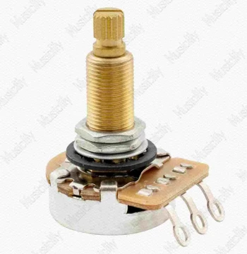 Musiclily Electric Guitar Bass Volume Tone Control Knobs 18-Spline Potentiometer Copper Long Shaft 500K/1Meg