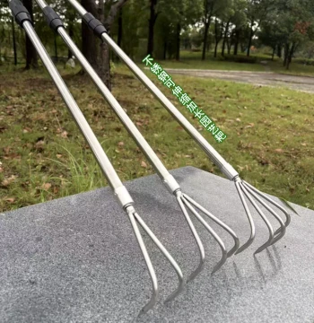 Stainless Steel Mushroom Rake, Beach Combing Tool for Gathering Leaves and Peanuts, Soil Loosening Tool, Extendable Outdoor Gardening Rake