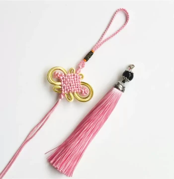 DIY Chinese Knot Fortune Knot Pendant, Car Hanging Ornament, Traditional Costume Accessory, Chinese Knot Tassel Fringe and Material Thread