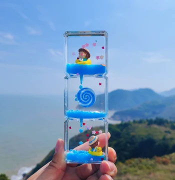 Liquid Oil Drop Hourglass: Creative Desktop Stress-Relief Ornament – Ideal Birthday Gift for Children and Liquid Timer for Relaxation
