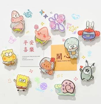Cute Creative DIY Cartoon Acrylic Fridge Magnets with Strong Magnetic Force for Personalized Notes and Decoration