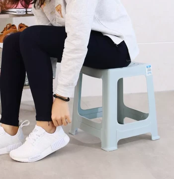 Plastic Stool Low Stool Bench Small Rubber Stool Fashion Thickened Adult Creative High Stool Home Square Stool Dining Table Stool