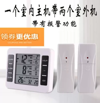 Outdoor Multi-Probe Thermometer One Drag Two Multi-Head Measurement Real-Time Temperature Gauge Household Indoor Outdoor Wireless Temperature