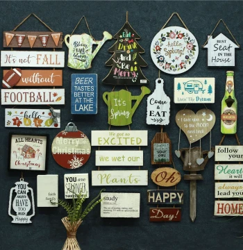 Unique Collection - American-Style Home Decor, Antique Wooden Wall-Mounted Decorative Paintings, Panels, Murals, and Wall Hangings