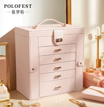 Jewelry Box 2025 New Arrival High-End European Princess Large Capacity Jewelry Storage Box Multi-Layer Jewelry Case for Home Use