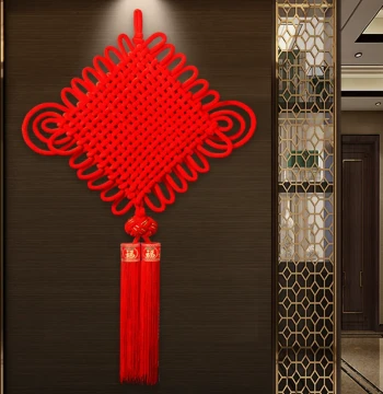 New Chinese Knot Hanging Ornament Living Room Door Red High-End Peace Knot Tongxin Hanging Decoration Fu Character Housewarming Home Protection Large Decor