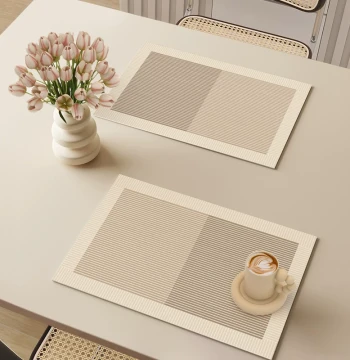 Wabi-Sabi Style Placemat, Waterproof, Oil-Proof Small Table Mat, Leather Dining Table Insulation Pad, Hotel Plate Mat, Light Luxury Western Placemat