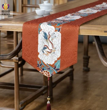 AIQIPA Dunhuang Lucky Beast Chinese Style Table Runner, Tea Mat, High-End Tea Table Cloth, Waterproof Tablecloth, Tea Flag