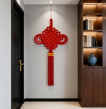 Fulinjie Premium Chinese Knot Wall Hanging for Living Room Entryway Housewarming Decor Large Size New 2026 Lunar New Year Edition