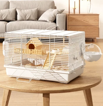 JESSIE Hamster Cage 47: Extra-Large Luxury Wooden Villa for Syrian Hamsters, Chew-Resistant and Escape-Proof Basic Supplies