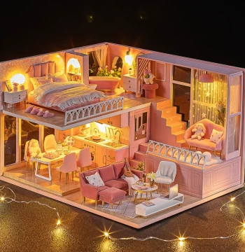 DIY Miniature House Handcrafted Model Villa Assembly Block Art Super World Model Gift Toy for Girls