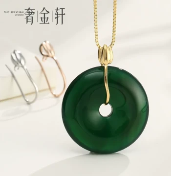 925 Sterling Silver Lotus Ping An Kou Clip Pendant Clasp Jadeite Jade Pendant Silver Bail Specialized Clasp DIY Accessories