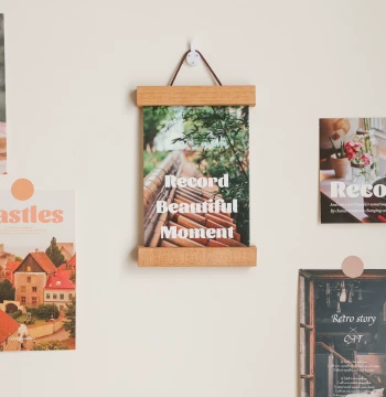 Solid Wood Magnetic Hanging Scroll Decorative Painting Magnetic Photo Clip 11cm Creative Photo Holder Ins Style Card Display Frame