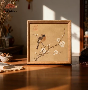 Song Dynasty Premium Ancient Style Flower and Bird Tabletop Display; Museum-Grade Replica Home Decor Calligraphy and Painting
