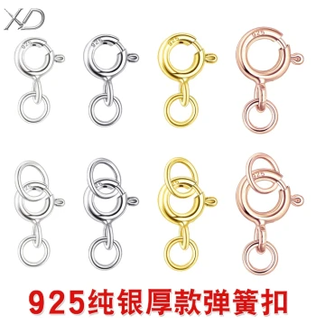 [Thickened] S925 Silver Pearl Necklace Clasp with Spring Connector for Braided Bracelets: DIY Accessories