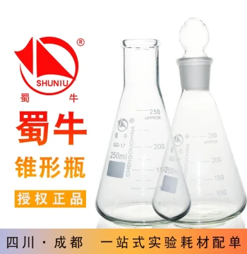 Shuniu Erlenmeyer Flask 250ml, Wide Mouth Narrow Mouth Straight Mouth Triangular Burner 500ml, Glass Stoppered Triangular Bottle