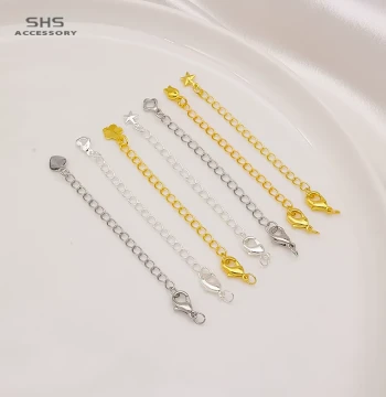 14K Gold-Filled Color-Preserved Tail Chain Extension Chain Heart Chain Lobster Clasp Anklet DIY Bracelet Necklace Accessories Materials