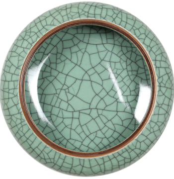Jingdezhen Large Crackled Ceramic Jar Ashtray Container for Fruit Peels Trash Candy Pen Wash Narcissus Water Lily Basin