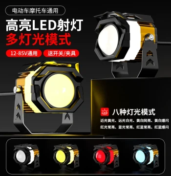 Ultra-Bright LED Headlight for Electric Scooters, Universal Motorcycle External Projector with Cut-Off Line, Strong High/Low Beam Front Lamp