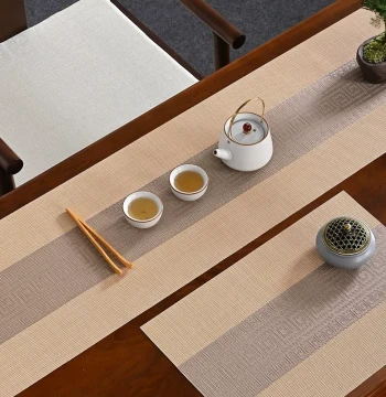 New Chinese Style Table Runner: Zen Tea Mat, Waterproof Oil-Proof Dining Table Cloth. Luxury Custom High-End Long Strip Fabric.