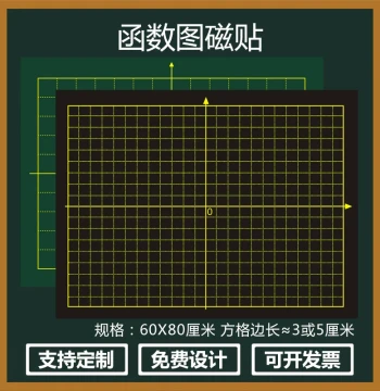 Magnetic Function Graph Plane Rectangular Coordinate System Teaching Aid, Magnetic Blackboard Grid Stickers, Axis-Symmetric Figure Large Math Teaching Tool, XY Axis 5cm 3cm Coordinate Chart, Black for Instruction
