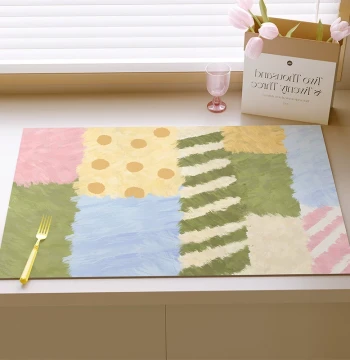 Fresh American Style Drainage Mat Coffee Machine Mat Placemat Kitchen Countertop Water-Absorbing Pad Dopamine Heat Insulation Mat Bar Table Mat