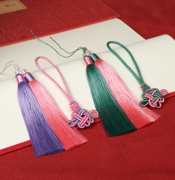 Chinese Knot Semi-Finished Tassel Ornaments, DIY Handmade Handle Rope, Two-Color Auspicious Knot, Ancient Style Car Pendant
