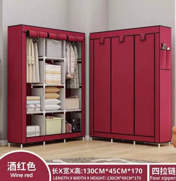Home Storage Fabric Wardrobe Multi-Layer Household Entrance Large Capacity Dust-Proof Fabric Storage Rack Clothes Hanger