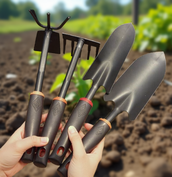 Gardening Tool Set for Home Flower Planting - Small Shovel Kit with Iron Spade, Hoe, and Digging Tools, Thickened Spray-Coated Rust-Proof Design