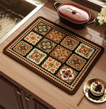 American Retro Table Mat Lightweight Home Heat-Insulating Water-Absorbing Quick-Drying Countertop Pad Kitchen Diatomite Drainage Mat