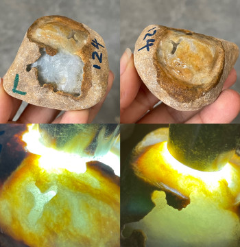 Natural Burmese Jadeite Rough Stone from Damakan Mine - High Quality Translucency and Texture, Live Stream Practice Material