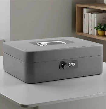 Lockable Safe Box Fireproof Iron Sheet Small Password Box Portable Home Anti-theft Storage Chest for Money and Valuables