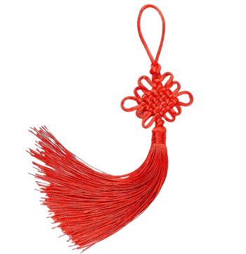 Free Shipping: Set of 6 Chinese Knot Ornaments - DIY Lantern Tassel Accessories, Red Fringe Decor with Chinese Style