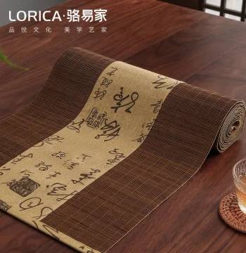Luoyijia Bamboo Mat Tea Mat Zen Bamboo Weaving Song Dynasty Aesthetics Table Runner Chinese Tea Flag Tea Table Coffee Table Tea Table Cloth Mat