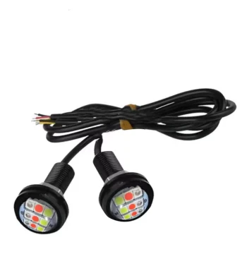 No. 9 Electric Vehicle Eagle Eye Light, Motorcycle Colorful Light, 12V LED Running Light, Aircraft Light, New Brake Flashing Light for Modification