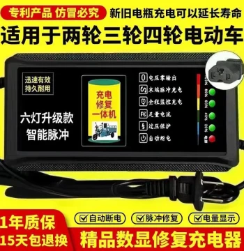 Auto Power-Off Two-Wheel Three-Wheel Electric Vehicle E-Bike Charger 48V 60V 72V Lead-Acid Electric Cart Universal