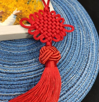 Chinese Knot Pendant Small Decorative Door Handle Bag Hang Car Interior Pendant Gourd Wedding Spring Festival Gift Fringe