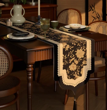 Vintage Style Dining Table Runner: Luxury High-End Long Tea Mat, Waterproof Sideboard Cloth, Coffee Table Tea Flag